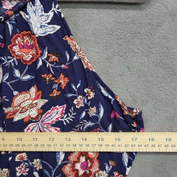 Old Navy Dress Blue Floral Halter Maxi Womens Medium Flirty Cottagecore Prairie - Picture 4 of 4